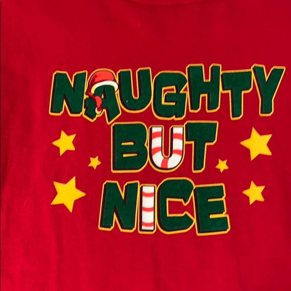Naughty But Nice Long Sleeve Holiday Shirt Size XL
